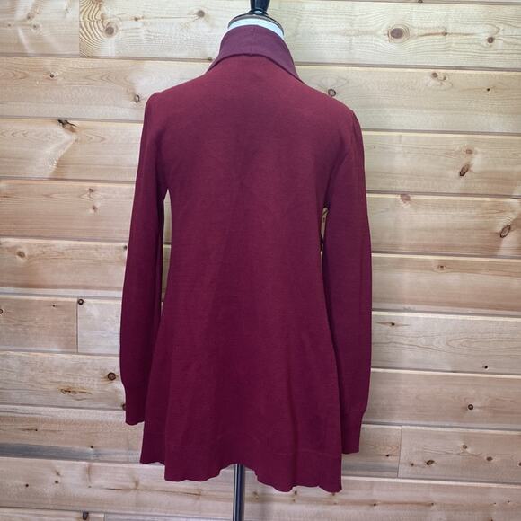 Cabi Maroon Open Front Cardigan Sweater #3479 Size XS - Picture 6 of 10
